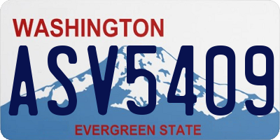 WA license plate ASV5409