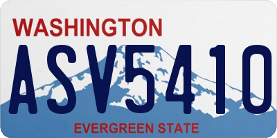 WA license plate ASV5410