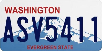 WA license plate ASV5411