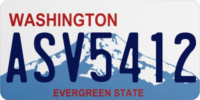 WA license plate ASV5412
