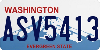 WA license plate ASV5413