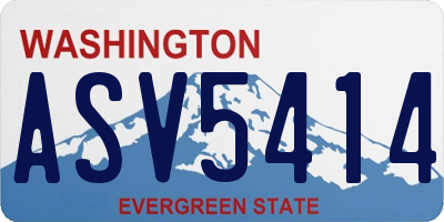 WA license plate ASV5414