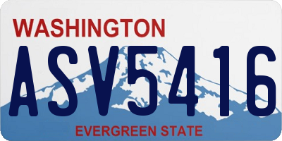 WA license plate ASV5416