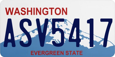WA license plate ASV5417