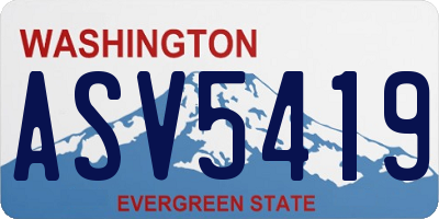 WA license plate ASV5419