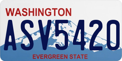 WA license plate ASV5420