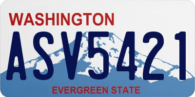 WA license plate ASV5421