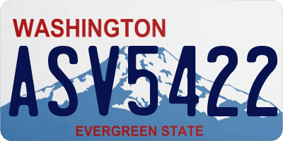 WA license plate ASV5422
