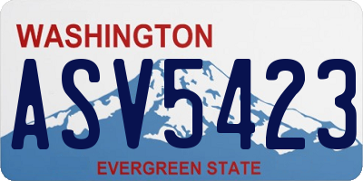 WA license plate ASV5423