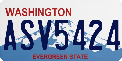 WA license plate ASV5424
