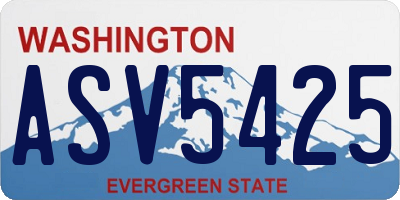 WA license plate ASV5425