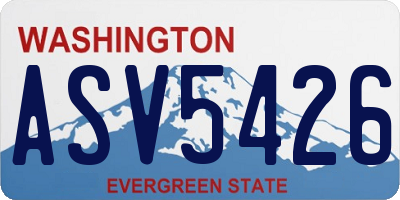 WA license plate ASV5426