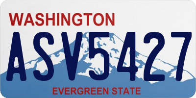 WA license plate ASV5427