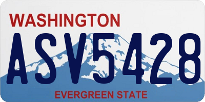WA license plate ASV5428