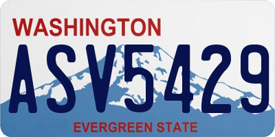 WA license plate ASV5429
