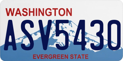 WA license plate ASV5430