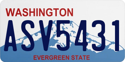 WA license plate ASV5431