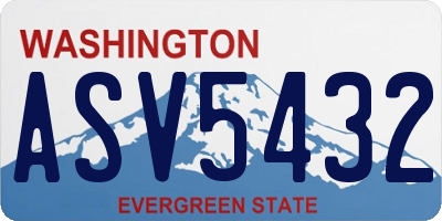 WA license plate ASV5432