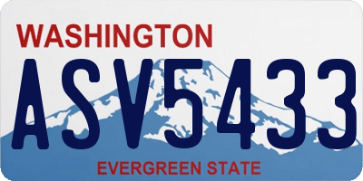 WA license plate ASV5433