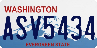 WA license plate ASV5434