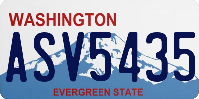 WA license plate ASV5435