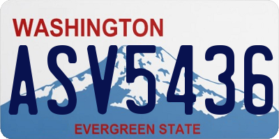 WA license plate ASV5436