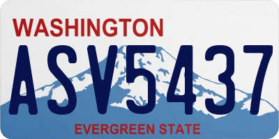 WA license plate ASV5437