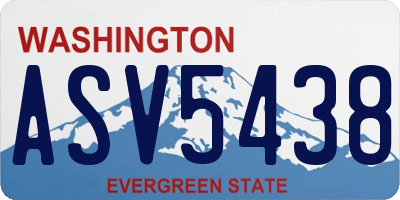 WA license plate ASV5438