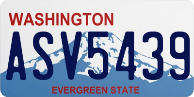 WA license plate ASV5439