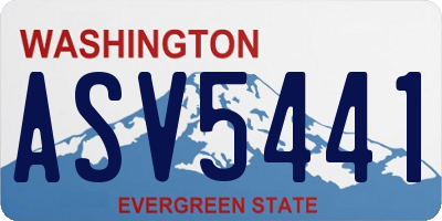 WA license plate ASV5441