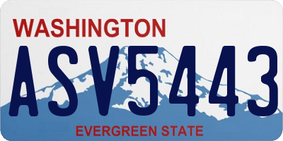 WA license plate ASV5443
