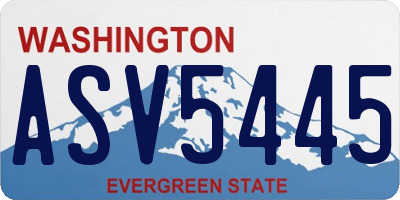 WA license plate ASV5445