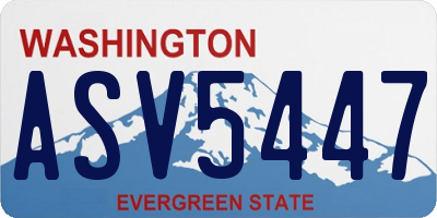 WA license plate ASV5447