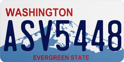 WA license plate ASV5448