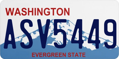 WA license plate ASV5449