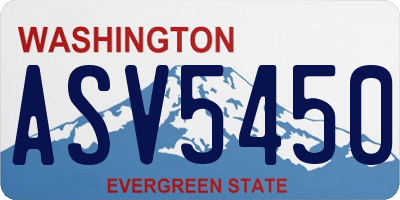 WA license plate ASV5450