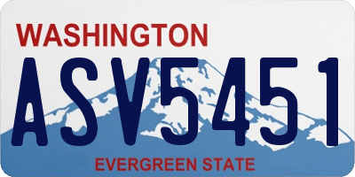 WA license plate ASV5451