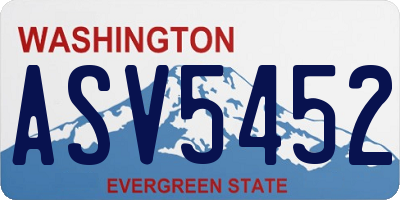 WA license plate ASV5452