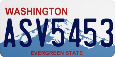 WA license plate ASV5453