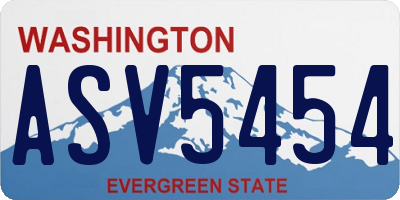 WA license plate ASV5454
