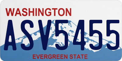 WA license plate ASV5455