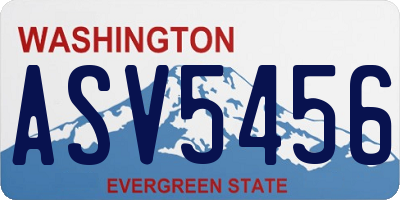 WA license plate ASV5456