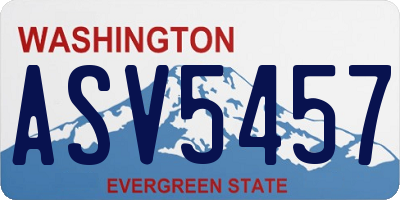 WA license plate ASV5457