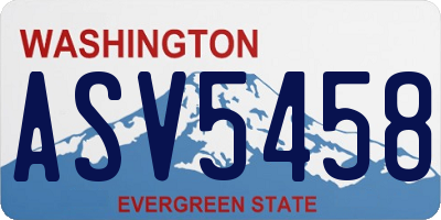 WA license plate ASV5458