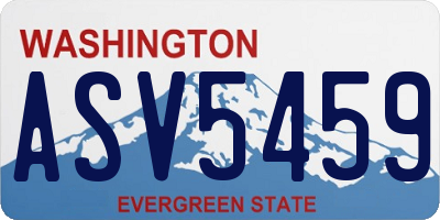 WA license plate ASV5459