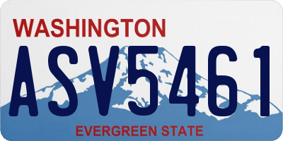 WA license plate ASV5461