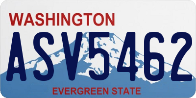 WA license plate ASV5462