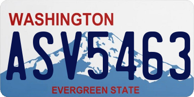 WA license plate ASV5463