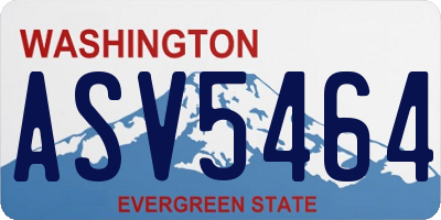 WA license plate ASV5464