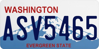 WA license plate ASV5465